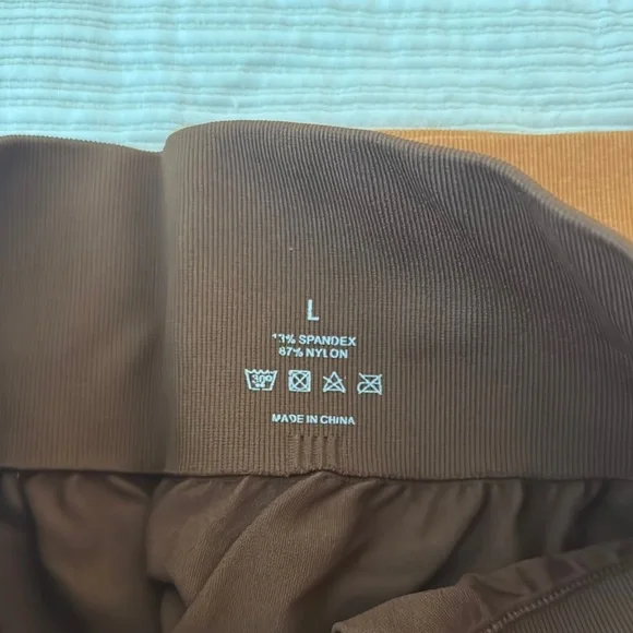 NVGTN Women's High-Waisted Shorts - Black, Brown, and Orange - Picture 3 of 5